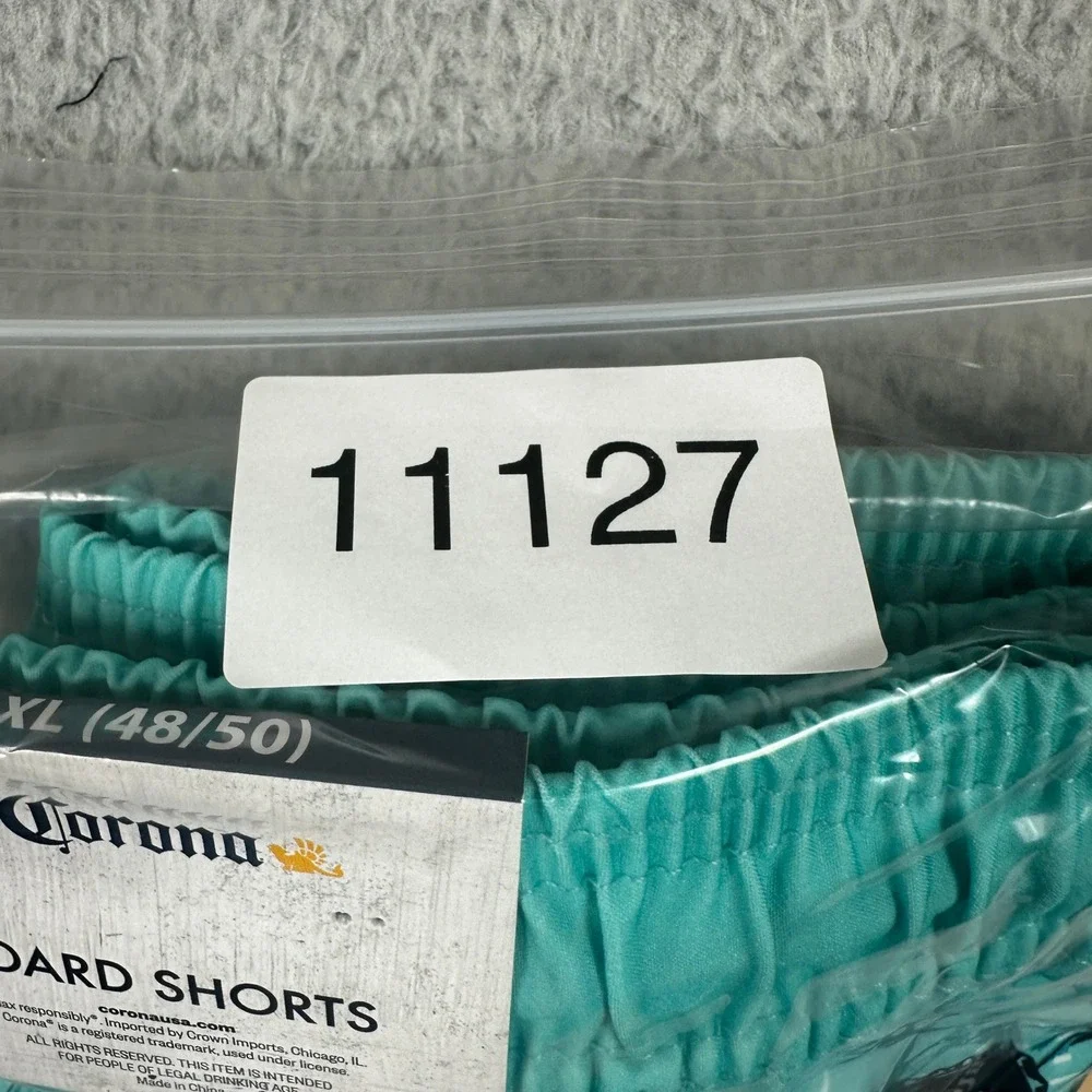 Corona Board‎ Shorts Mens 3XL (48/50) Teal Blue Tropical Beer Swim Trunks NEW